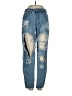 Shein 100% Cotton Hearts Blue Jeans Size 4 - photo 1
