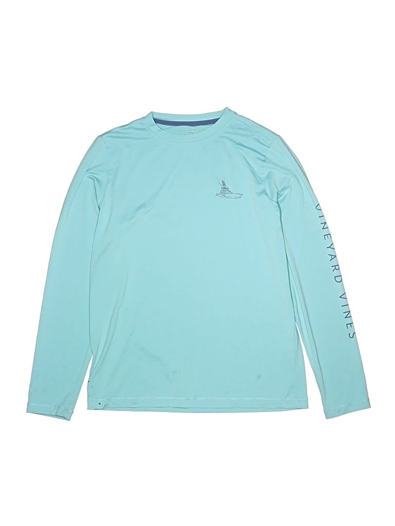 Pre-owned Vineyard Vines Performance Kids' Long Sleeve T-shirt In Teal