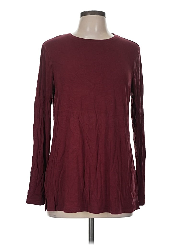 Pre-owned Luxe Long Sleeve T-shirt In Burgundy
