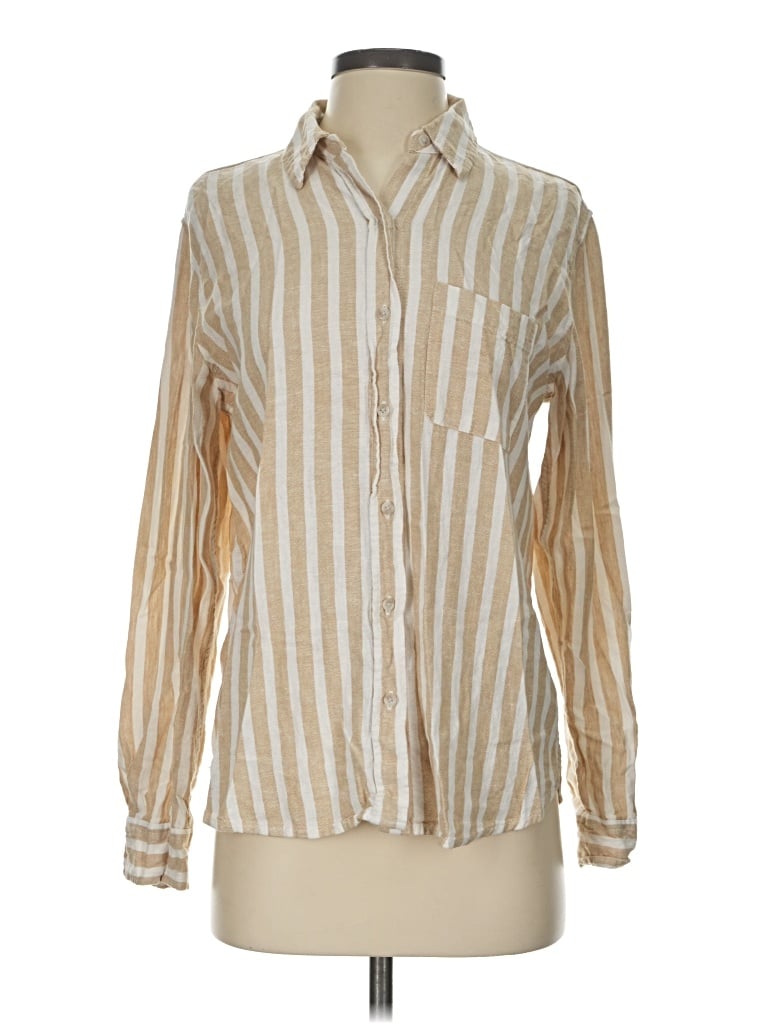 Pre-owned Universal Thread Long Sleeve Button Down Shirt In Ivory