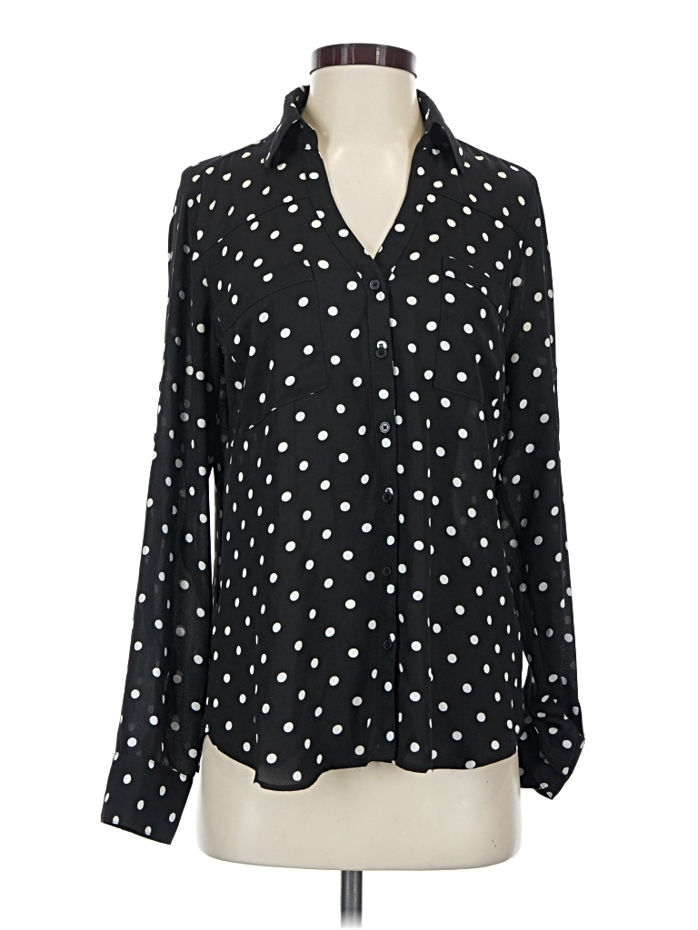 Pre-owned Express Long Sleeve Blouse In Black