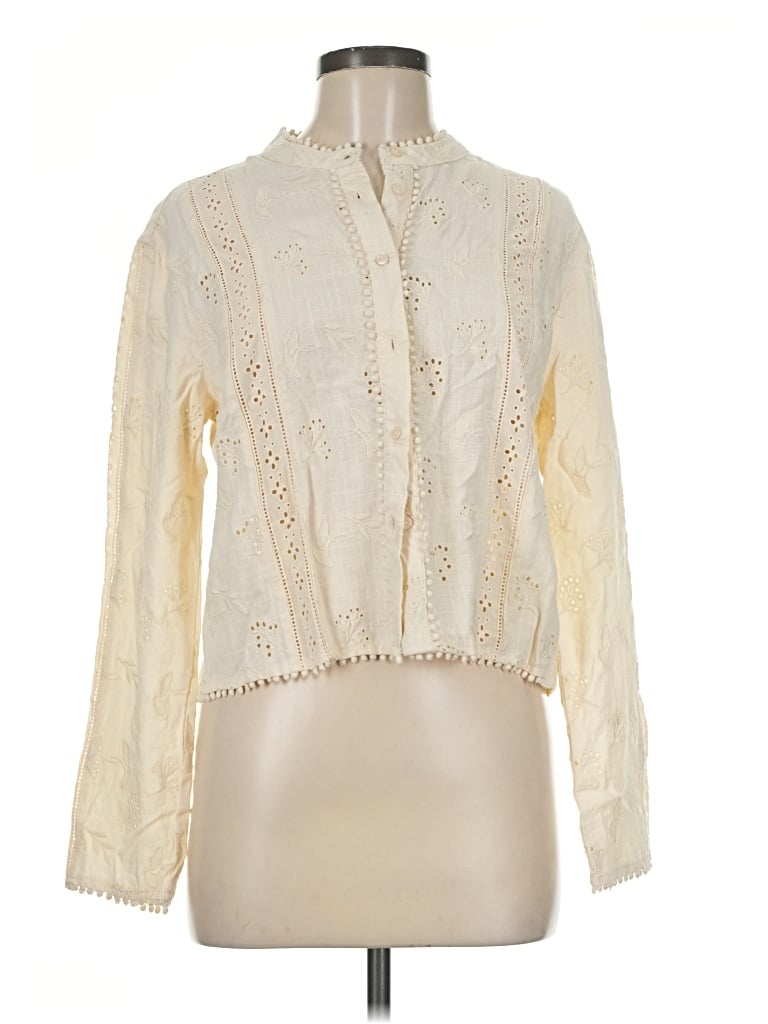 Pre-owned Industry Long Sleeve Blouse In Ivory