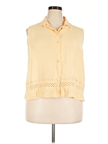Magic Sleeveless Button-Down Shirt (view 1)