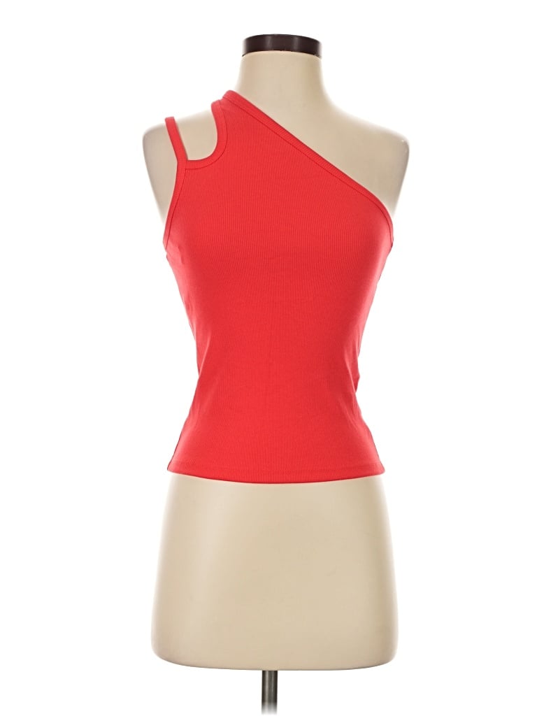 Pre-owned Rails Tank Top Red One Shoulder Neckline Tops