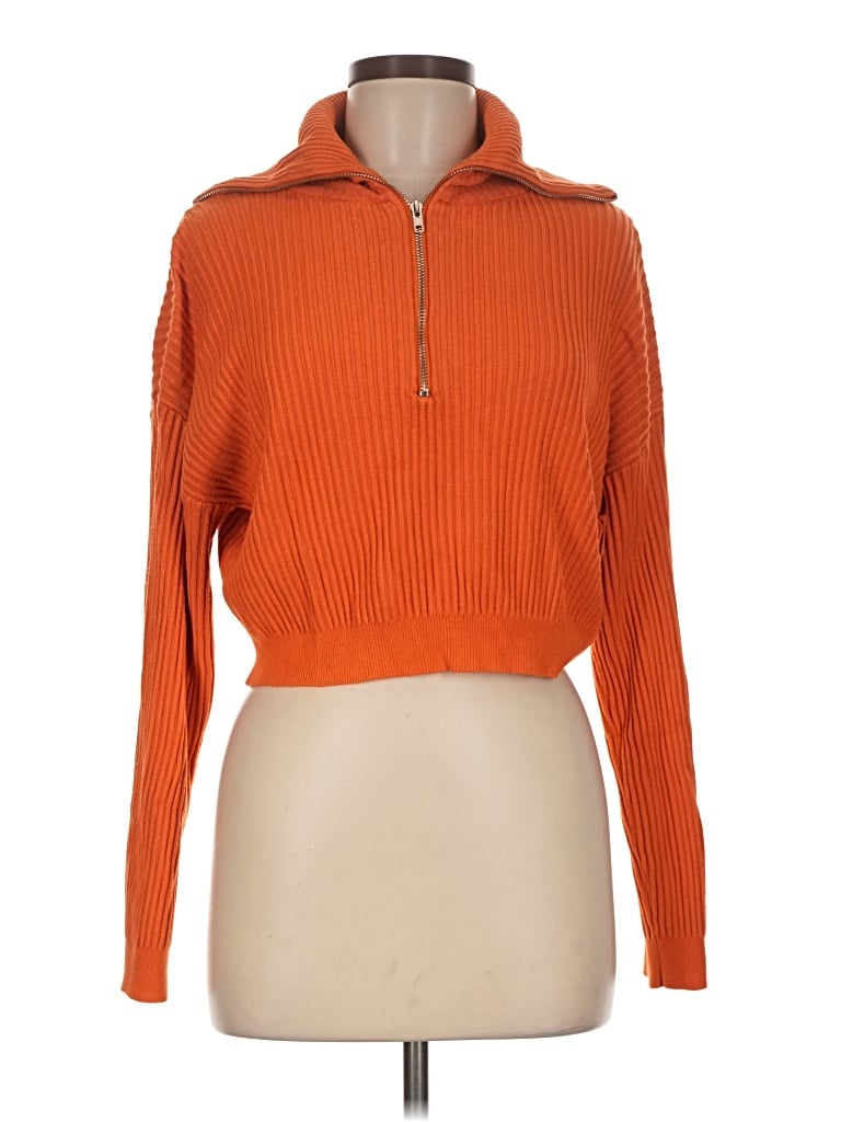 Pre-owned Cotton On Long Sleeve Top Orange Turtleneck Tops