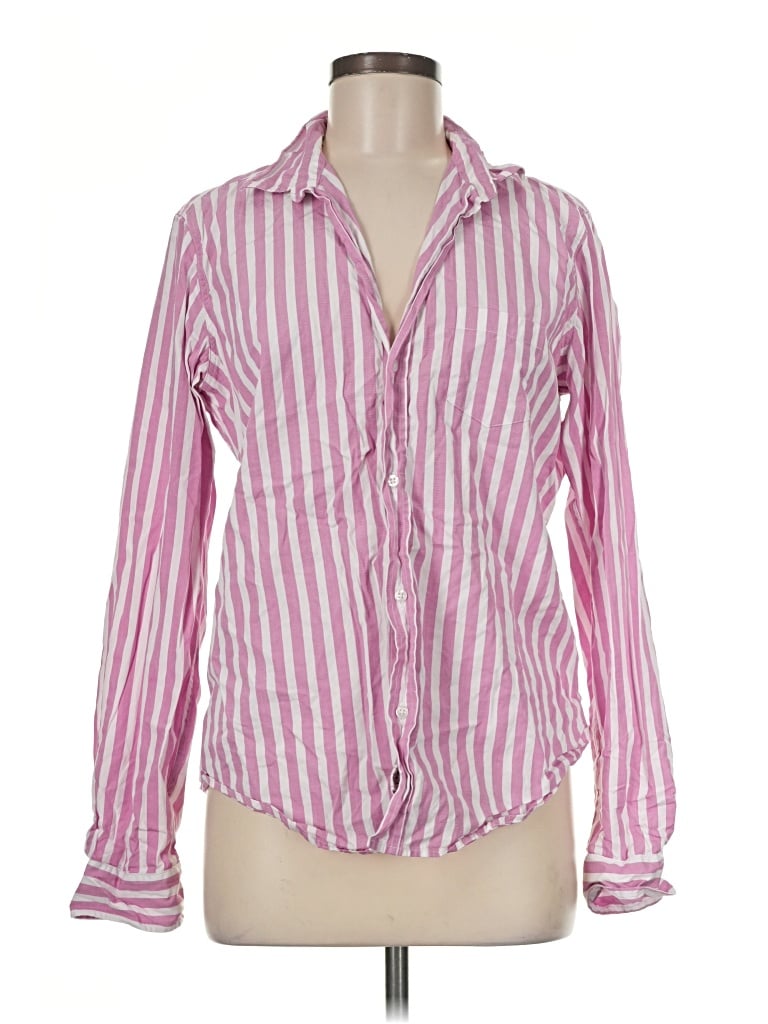 Pre-owned Frank & Eileen Long Sleeve Blouse In Pink