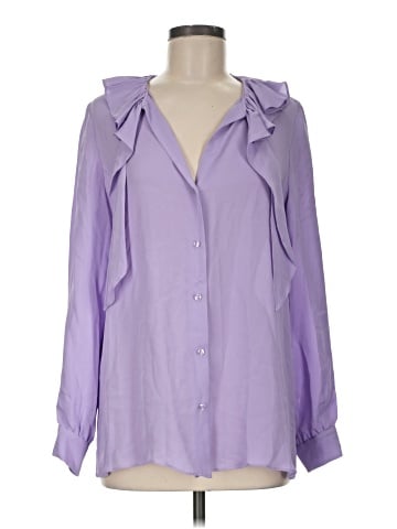 Elie Tahari Long Sleeve Silk Top (view 1)