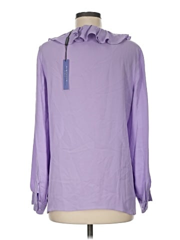 Elie Tahari Long Sleeve Silk Top (view 2)