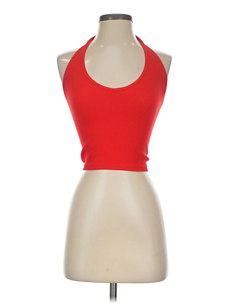 Pre-owned Out From Under Tank Top Red Halter Neckline Tops