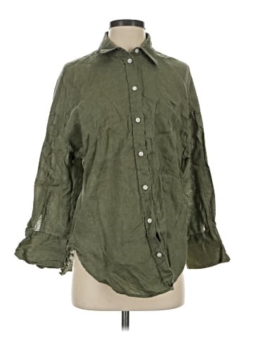 Zara 3/4 Sleeve Button-Down Shirt (view 1)