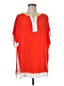 Peter Nygard 100% Polyester Color Block Orange Short Sleeve Blouse Size 8 - photo 1