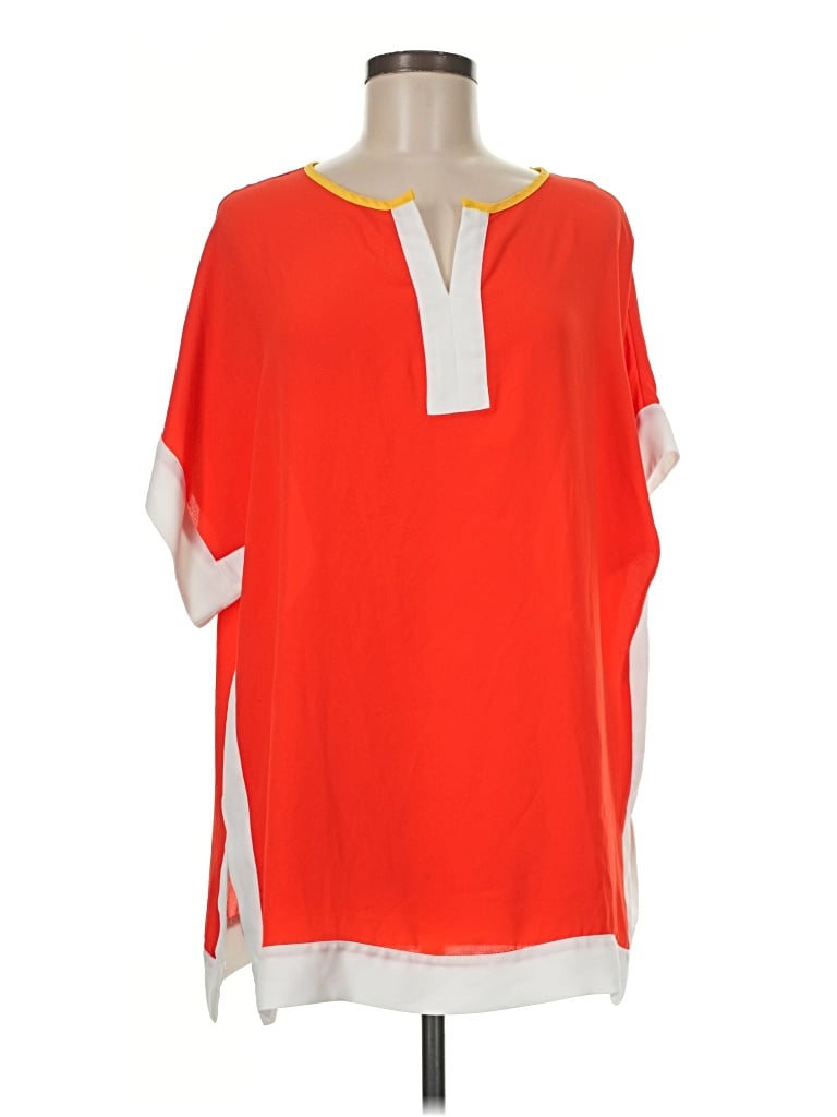 Pre-owned Peter Nygard Short Sleeve Blouse In Orange