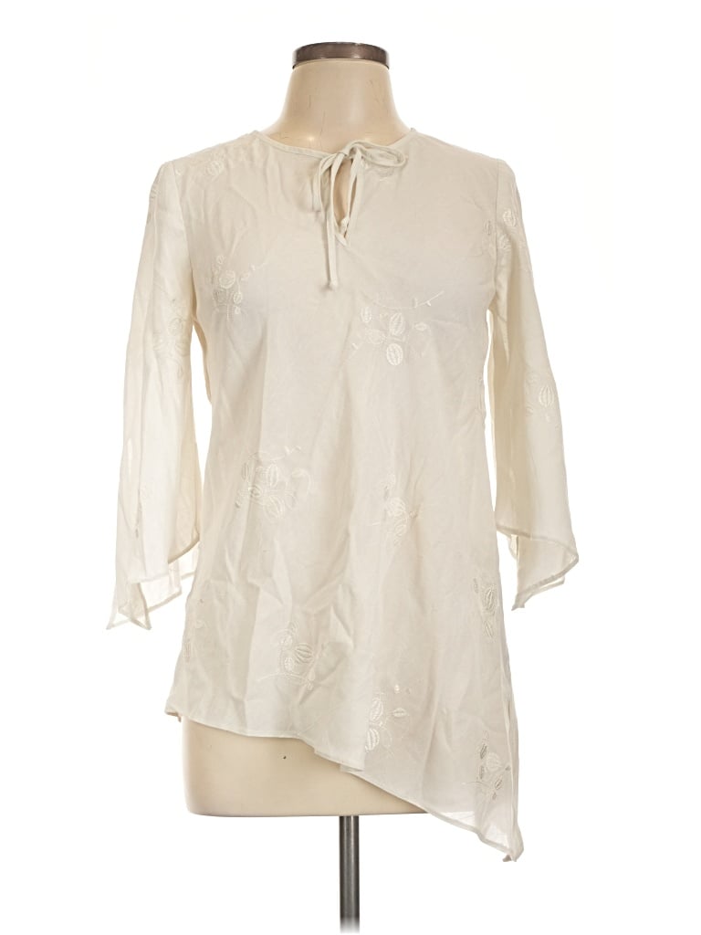 Pre-owned Assorted Brands 3/4 Sleeve Blouse In Ivory