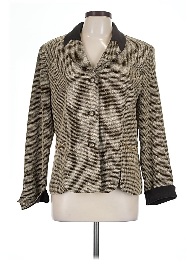 Pre-owned Perceptions Blazer Jacket In Gray