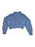 Shein 100% Polyester Tweed Blue Turtleneck Sweater Size 8 - photo 2