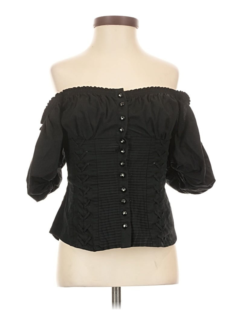 Pre-owned Bebe 3/4 Sleeve Blouse In Black