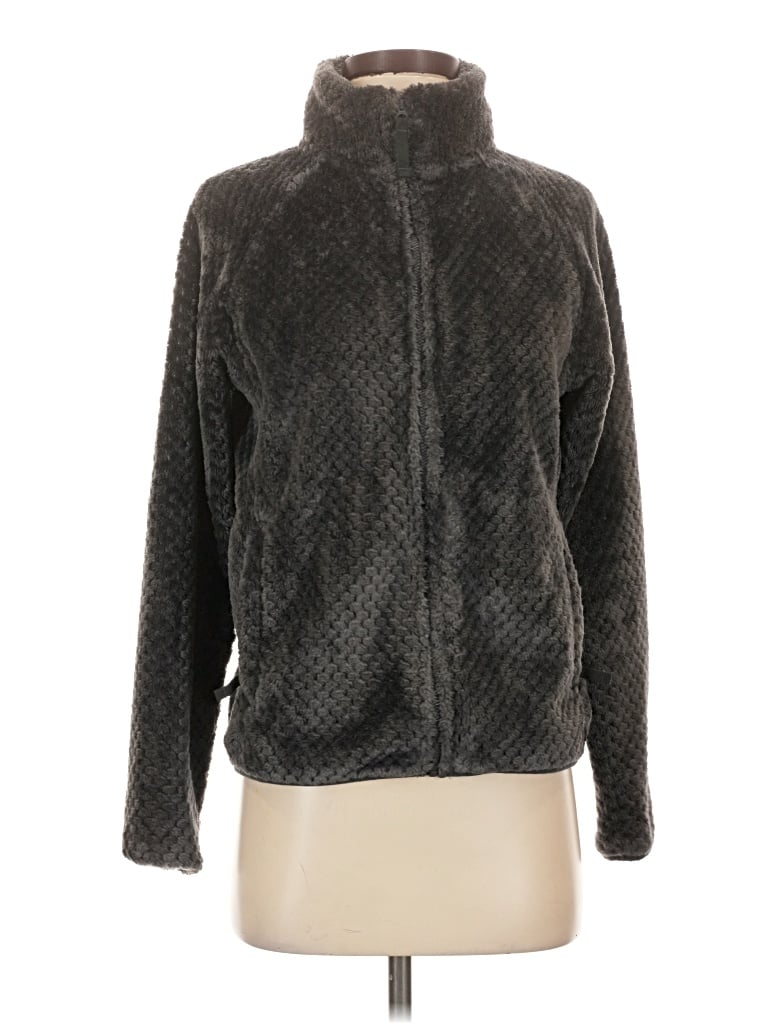 Pre-owned Eddie Bauer Faux Fur Jacket In Gray