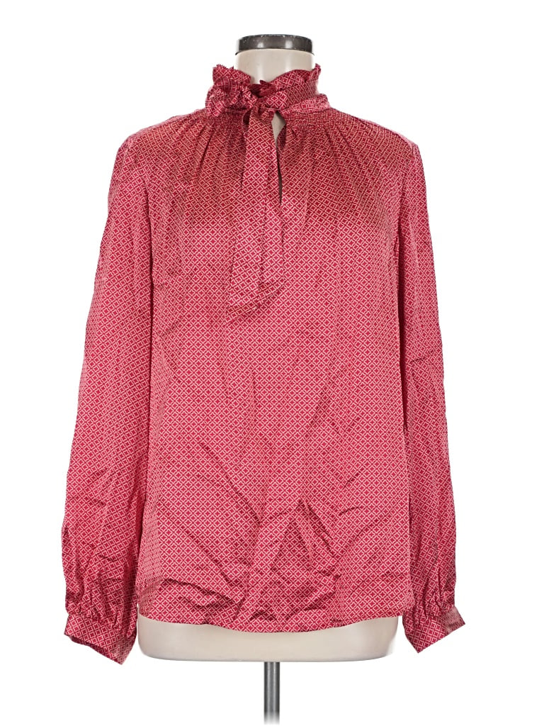 Pre-owned Worth New York Long Sleeve Blouse In Red