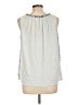 LC Lauren Conrad 100% Polyester Silver Sleeveless Blouse Size L - photo 2