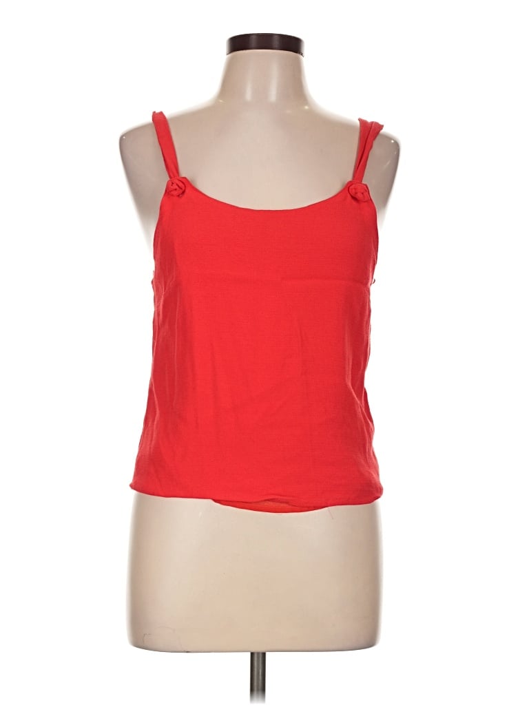 Pre-owned Le Lis Sleeveless Top Red Scoop Neck Tops