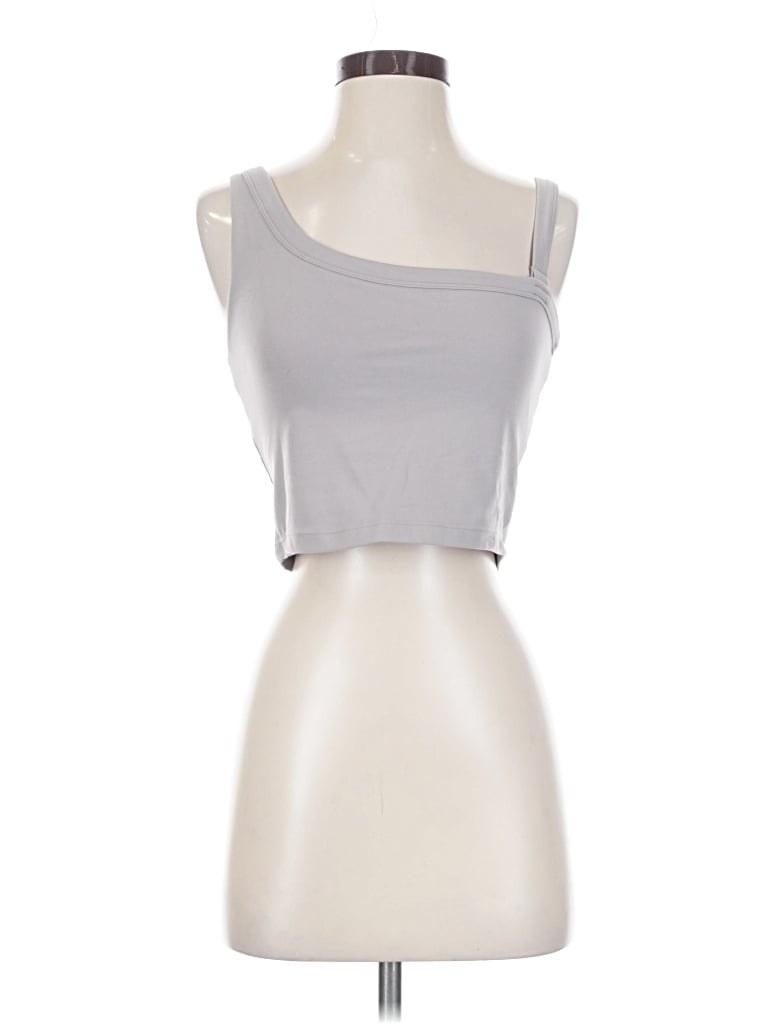 Pre-owned Vitality Tank Top Silver Strapless Neckline Tops