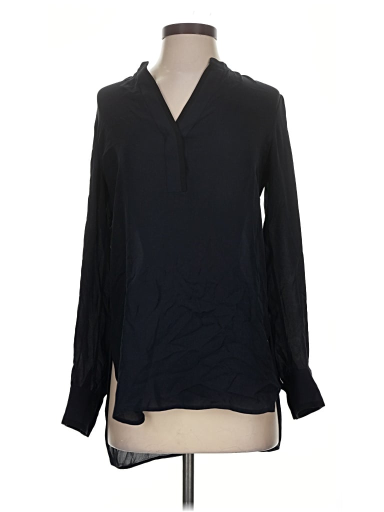 Pre-owned Vince Long Sleeve Blouse In Black