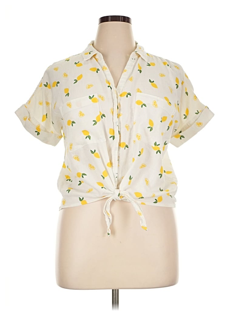 Pre-owned Dip Short Sleeve Blouse In Yellow