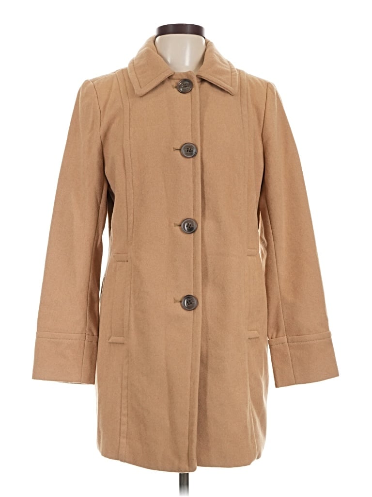 Pre-owned St. John's Bay Wool Coat In Tan