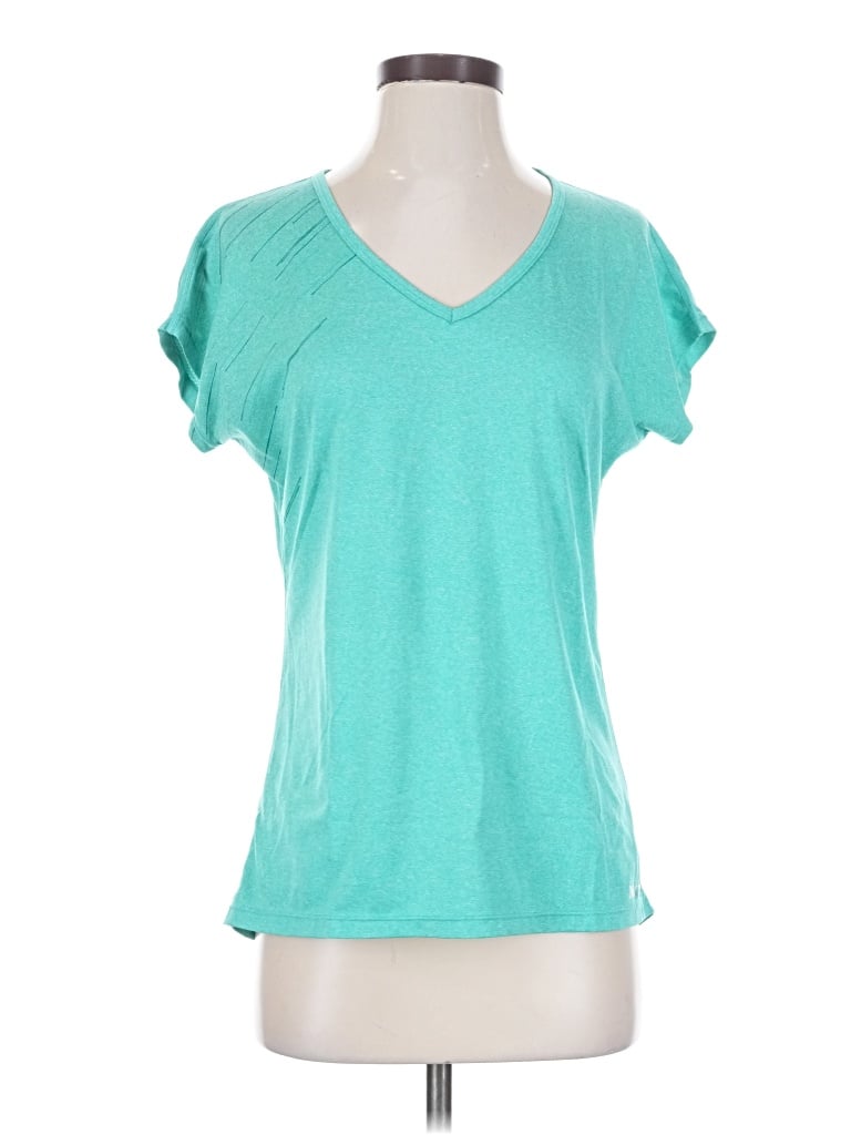 Pre-owned Marmot Short Sleeve Top Teal V-neck Tops
