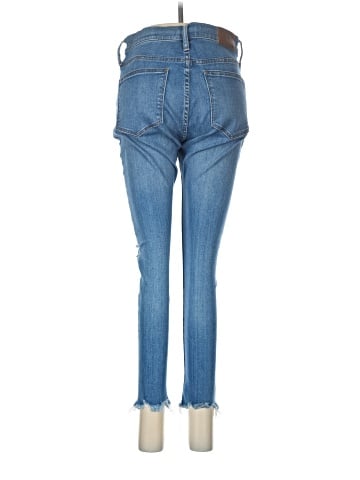 Madewell Petite 9" Mid-Rise Skinny Jeans in Frankie Wash: Torn-Knee Edition (view 2)