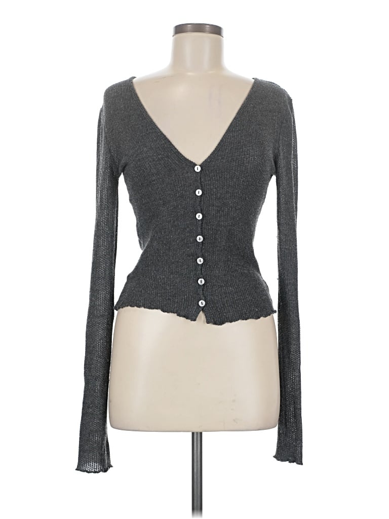 Pre-owned Out From Under Long Sleeve Top Gray Sweetheart Neckline Tops