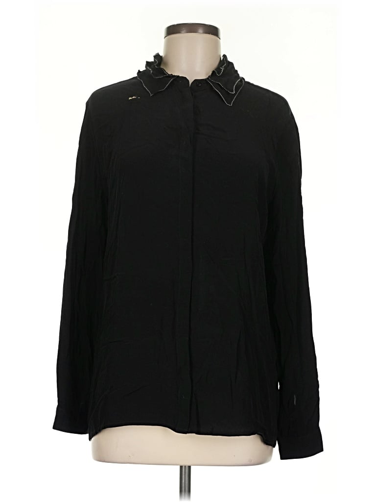 Pre-owned Mod Ref Long Sleeve Blouse In Black