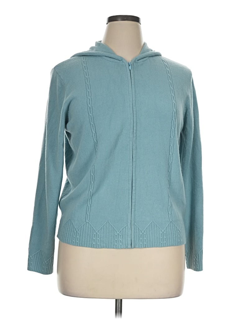 Pre-owned Requirements Cardigan Sweater In Teal