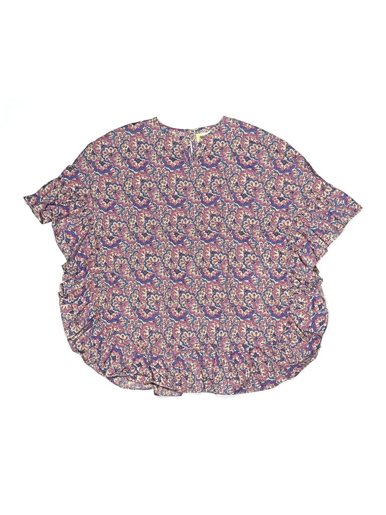 Pre-owned Mini Boden Kids' Short Sleeve Blouse In Purple