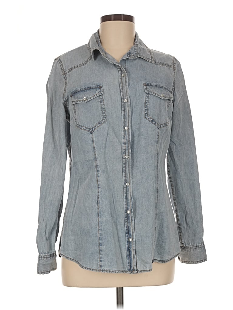 Pre-owned Dr2 Long Sleeve Button Down Shirt In Gray