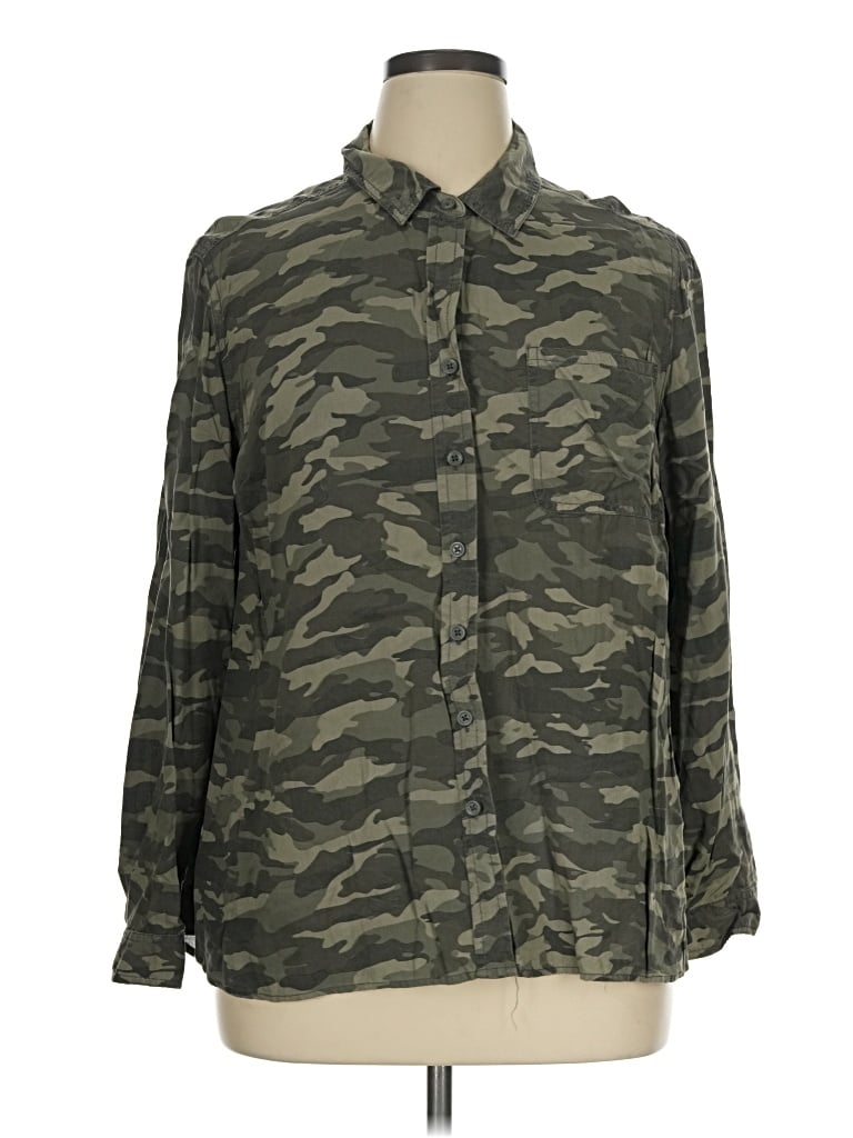Pre-owned Beachlunchlounge Long Sleeve Blouse In Green