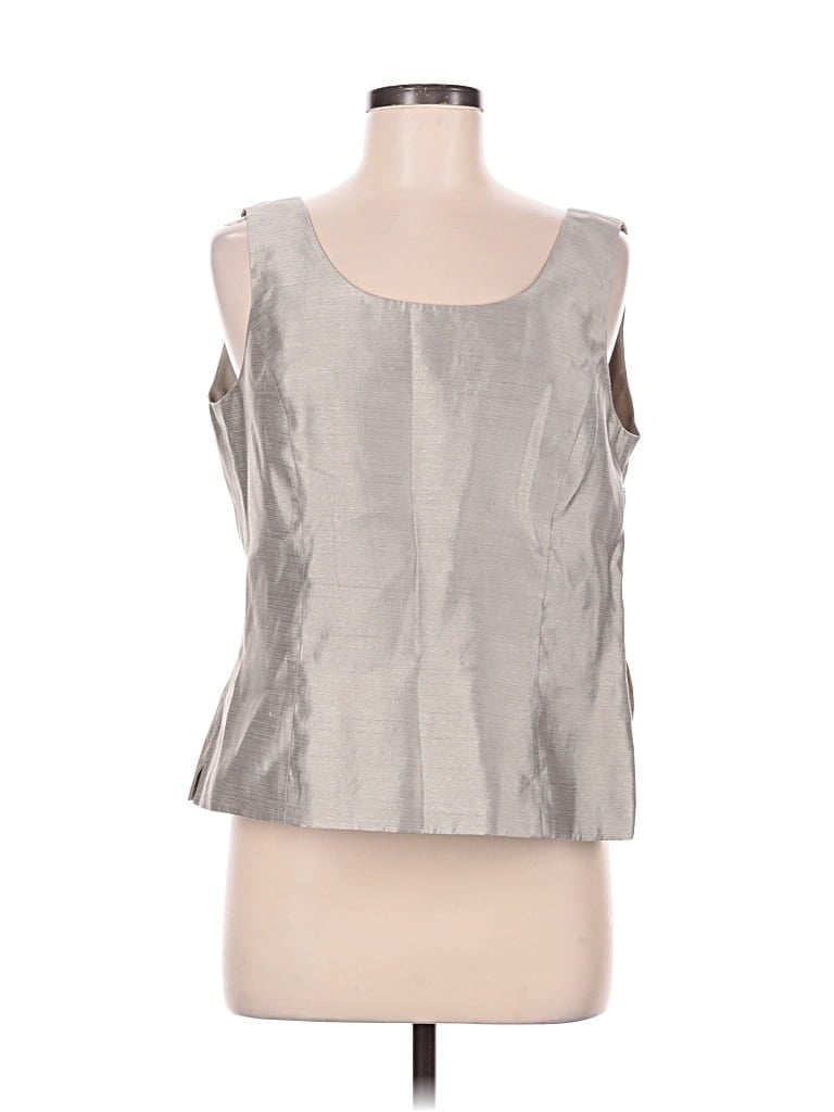 Pre-owned Kasper Sleeveless Blouse In Silver