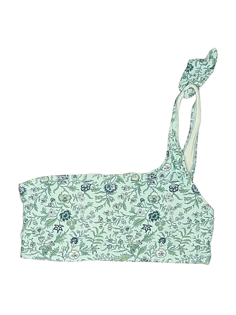 Pre-owned Loft Beach Swimsuit Top Green Paisley Pattern Swimwear