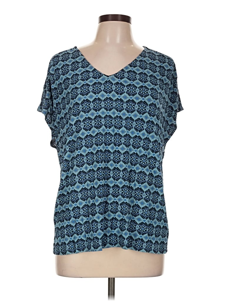 Pre-owned Aventura Short Sleeve Top Teal V-neck Tops