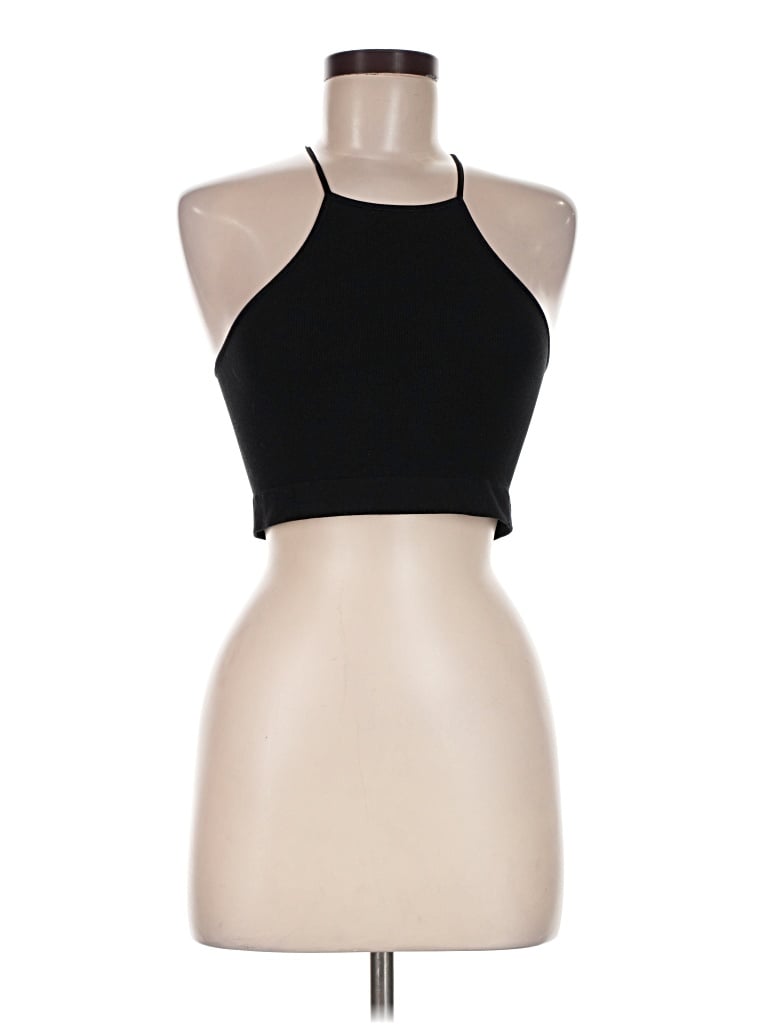 Pre-owned Lunya Tank Top Black Halter Neckline Tops