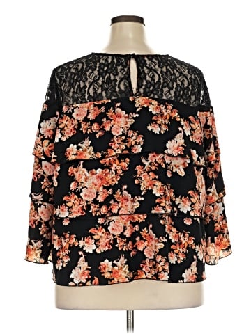 Kaari Blue 3/4 Sleeve Blouse (view 2)