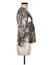Zara Metallic Silver 3/4 Sleeve Blouse Size M - photo 4