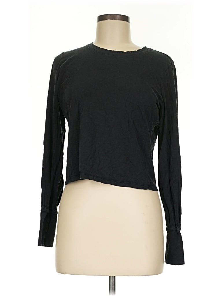 Pre-owned Lunya Long Sleeve T-shirt In Black