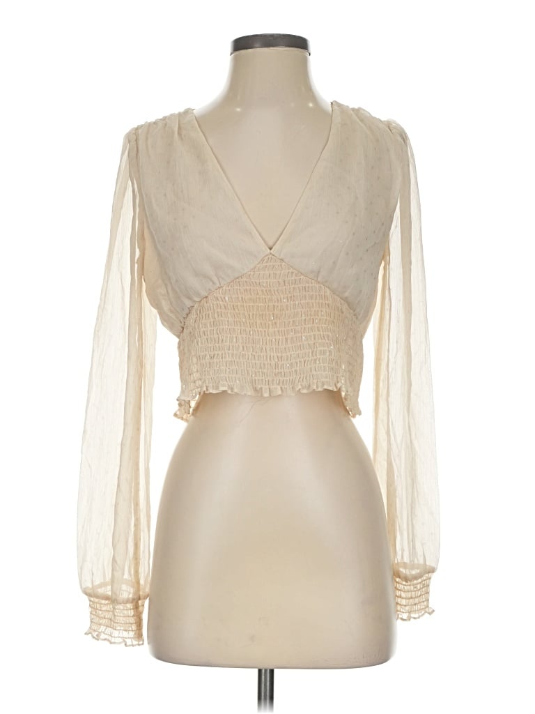 Pre-owned Wild Honey Long Sleeve Blouse In Ivory