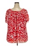 DressBarn 100% Polyester Red Short Sleeve Blouse Size 3X - photo 1