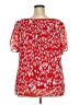 DressBarn 100% Polyester Red Short Sleeve Blouse Size 3X - photo 2