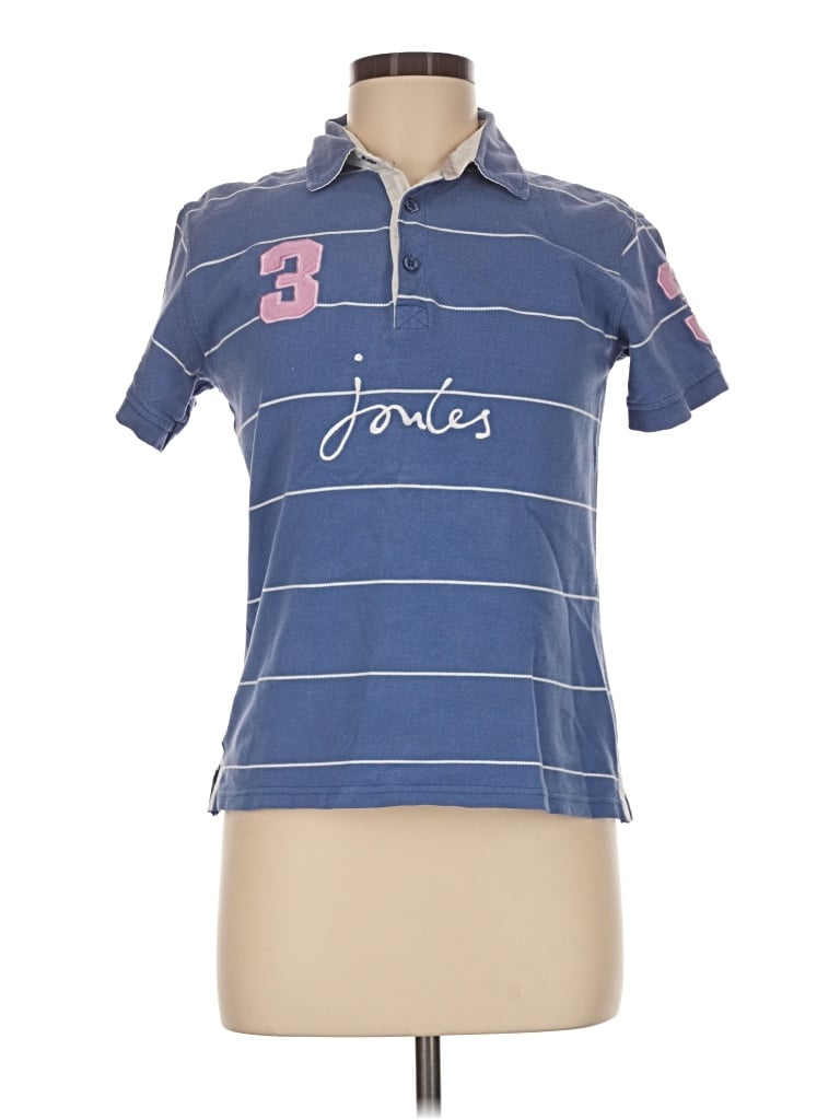 Pre-owned Joules Short Sleeve Polo Shirt In Blue