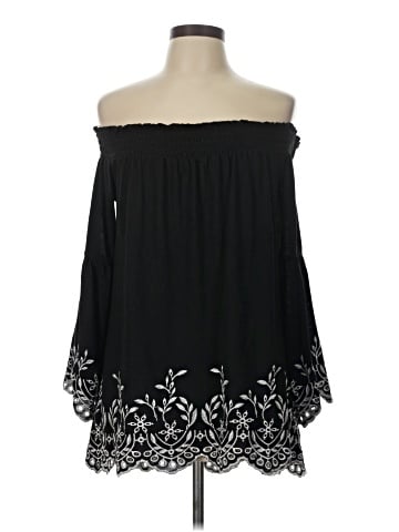 White House Black Market 3/4 Sleeve Blouse (view 1)