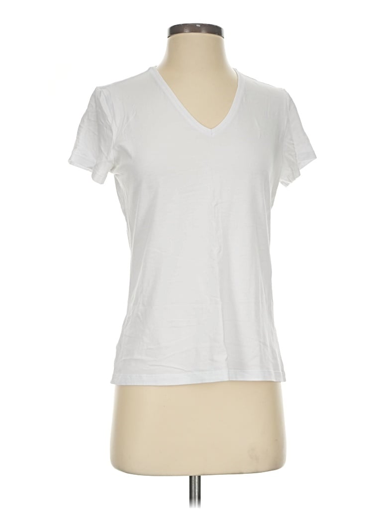 Pre-owned J. Mclaughlin Short Sleeve T-shirt In White