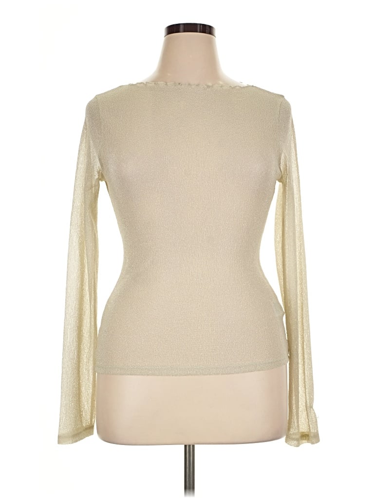 J.crew Collection Long Sleeve Top Ivory Turtleneck Tops
